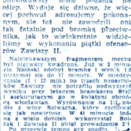 Artykuł z  „Żołnierza Polski Ludowej"- 14.08. 1959 o meczu z 12.08.1959 - ciąg dalszy.