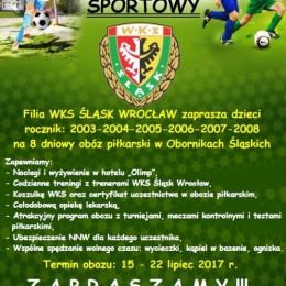 Letni obóz sportowy - Oborniki Śląskie 2017