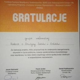 Dyplom dla Realizatorów FIO Mazowsze