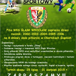 Wakacyjny Obóz Sportowy 2015 w Obornikach Śląskich