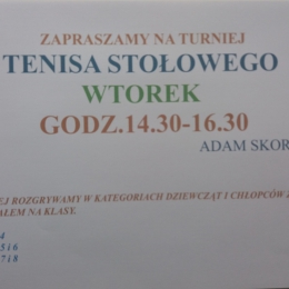 SZKOLNY TURNIEJ TENISA STOŁOWEGO, 8.03.2022