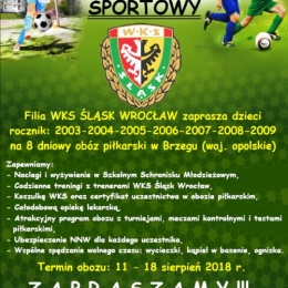 Wakacyjny Obóz Sportowy - Brzeg 2018