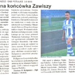 Tygodnik Regionalny „Powiat" z 22.10.2009 o meczu A klasy z 18.10.2009: Zawisza II - Dąb Potulice 3 - 0.