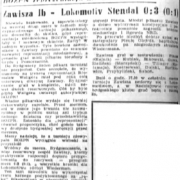 „Ilustrowany Kurier Polski" (22.07.1969) o meczu z 21.07.1969: Zawisza II - Lokomotive Stendal 0:3.