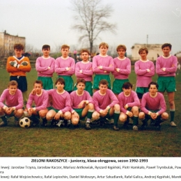 Juniorzy klasa okręgowa rok 1992-1993