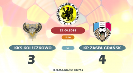 KS Koleczkowo - KP Zaspa Gdańsk 3:4(1:1)