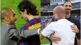 Guardiola e Ibrahimovic deixaram de lado seus rancores com um sorriso