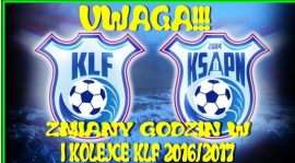 ZMIANY MECZY I GODZIN W I KOLEJCE KLF 2016/2017