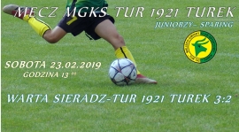Sparing juniorów: Warta Sieradz- Tur 1921 Turek 3:2.