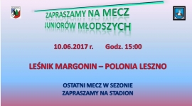 ZAPRASZAMY NA JUNIORÓW