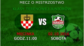 Juniorzy: KS MĘCINKA  - HURAGAN PROBOSZCZÓW