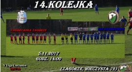 14.Kolejka V Liga Chrzanów . Jedziemy do Zagórza !!! 5.11.2017 niedziela godz.14:00