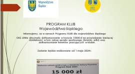 Wsparcie w ramach Programu KLUB województwa ślaskiego