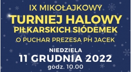 Zgłoszenia do Halowego Turnieju Mikołajkowego o Puchar Prezesa PH Jacek