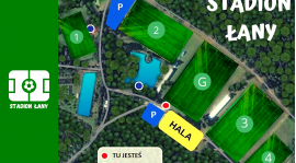 Plan obiektu sportowego w Łanach