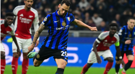 Arsenal gikk på sitt første tap i Champions League-gruppespillet, 0-1 til Inter Milan