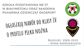 Nabór do IV klasy o profilu piłka nożna!