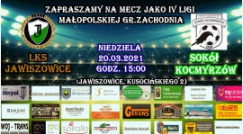 Zapraszamy na 19.kolejkę JAKO IV ligi małopolskiej gr. zachodnia 2021/22 !!!