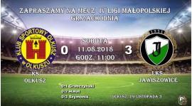 KS OLKUSZ - LKS JAWISZOWICE 0:3 w 1 kolejce