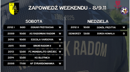 Zapowiedź weekendu (8/9.11)