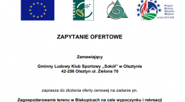 Zapytanie ofertowe na zagospodarowanie terenu w Biskupicach na cele wypoczynku i rekreacji