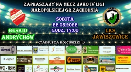 Zapraszamy na 29.kolejkę JAKO IV ligi małopolskiej gr. zachodnia 2021/22 !!!