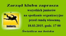 Spotkanie zawodników drużyny juniorów.