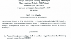 RKS 1923 Mirków z licencją na sezon 2020/21