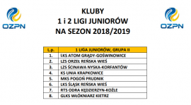 Podział i terminarz Juniorów.