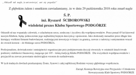 Zmarł inż. Ryszard  Ściborowski prezes KS Podgórze