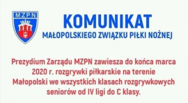 rozgrywki w MAŁOPOLSCE ZAWIESZONE!