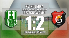 Druga przegrana Juniorów Starszych w 15 kolejce spotkań - runda wiosenna