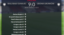 VI kolejka: Biali Biały Dunajec - Gronik Gronków 9-0(5-0)