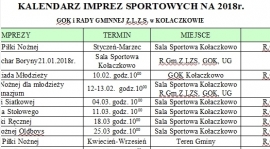 Kalendarz imprez sportowych na rok 2018