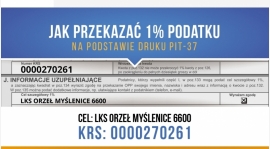 Przekaż swój 1% podatku na Orzeł Myślenice!