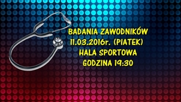 UWAGA! Badania zawodników