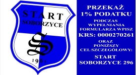 Przekaż 1% podatku, pomóż Startowi Soborzyce