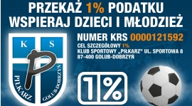 Przekaż 1% podatku na rzecz KS “Piłkarz” Golub-Dobrzyń!