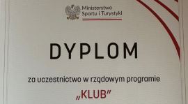 Dyplom za uczestnictwo w rządowym programie "KLUB"