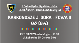 II DLM - 9 kolejka (zaległa): Karkonosze Jelenia Góra - FCWA II (25.11.2017)