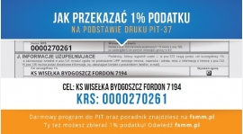 Przekaż 1% podatku na KS Wisełkę!