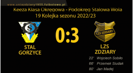 19 Kolejka: Stal Gorzyce - LZS Zdziary 0:3.