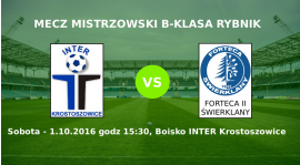 Zapowiedź meczu Inter Krostoszowice - Forteca II Świerklany