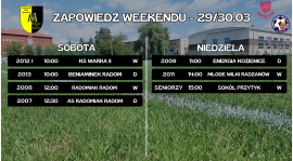 Zapowiedź weekendu (29/30.03)