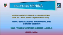 MECZE DRUŻYN LEŚNIKA W NAJBLIŻSZY WEEKEND