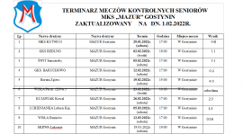 Zaktualizowany terminarz gier kontrolnych seniorów