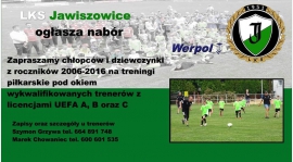 Nabór do grup młodzieżowych w LKS Jawiszowice !!!