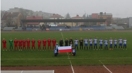 100. Rocznica Odzyskania Niepodległości. Mazurek Dąbrowskiego w meczu Mazura w Przasnyszu