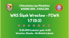 I DLM wiosna 2018 - 9 kolejka (12.05.2018): WKS Śląsk Wrocław - FCWA