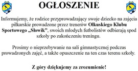 RODZICE. Ważne ogłoszenie dotyczące hali.